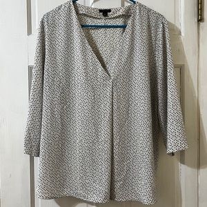 Ann Taylor white polka dot blouse - size XL